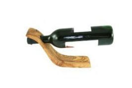 Porte-bouteille de vin en bois d'olivier vague